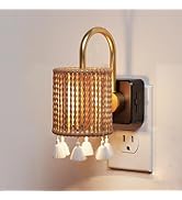 L LOHAS LED Night Lights Plug into Wall, Boho Fabric Cylinder Decor Night Light with Tassel, Dusk...