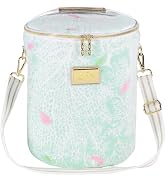 Lilly Pulitzer Insulated Soft Cylinder Beach Cooler with Terry Cloth Fabric, Adjustable/Removable...