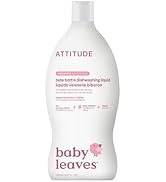 ATTITUDE Baby Dish Soap and Bottle Cleaner, EWG Verified Dishwashing Liquid, No Added Dyes or Fra...