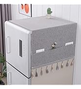YUZHANGHE Fridge Dust Cover Front Load with Storage Pockets Washer Dryer Top Protector Anti-Slip ...