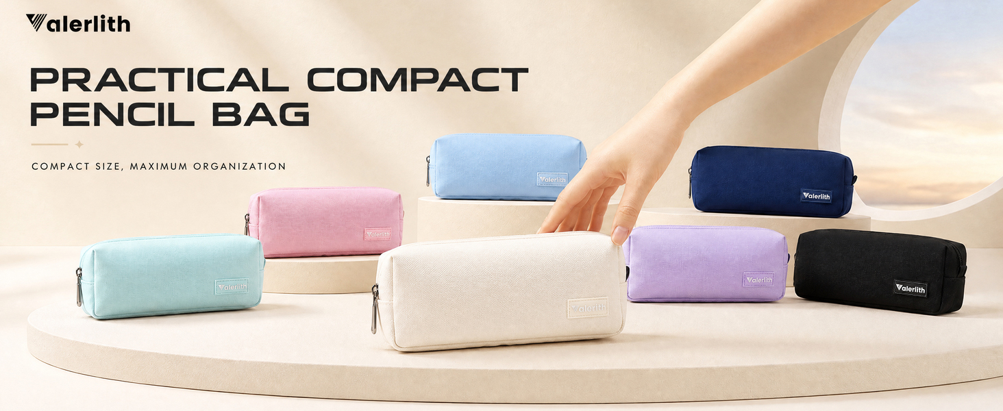 simple pencil case with 7 colors