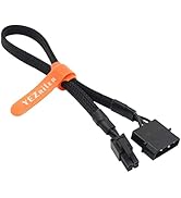 (2-Pack) YEZriler LP4 Molex Male to ATX 4 pin Male Auxiliary Power Adapter Sleeved Cable 13-inch ...