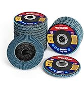 WORKPRO 20-Pack Flap Discs, 4-1/2-inch, Arbor Size 7/8-inch, T29 Zirconia Abrasive Grinding Wheel...