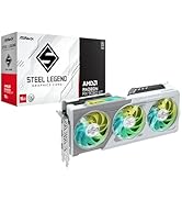 ASRock Radeon RX 9060 XT Steel Legend 16GB GDDR6 OC Graphics Card | 3275 MHz Boost | Triple Fan |...