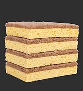 a stack of sponges on a black background.