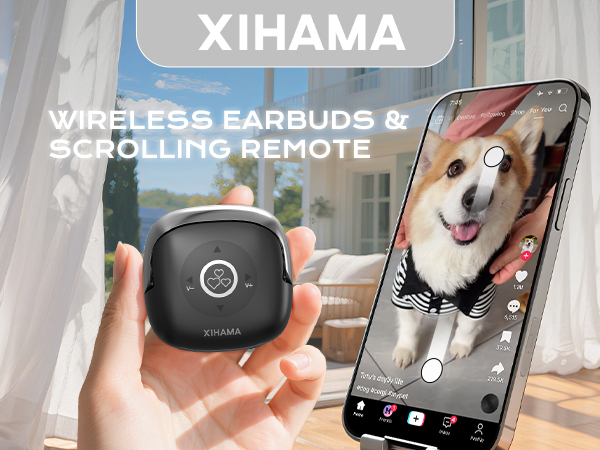 xihama B5 Tiktok Scrolling Remote Control with Wireless Earbuds