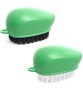CLEANGOR Vegetable Brush Scrubber for Food, Black Stiff Bristles Brush &amp; White Soft Bristles Brus...