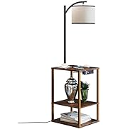 SUNMORY Floor Lamp with Table, Lamps for Living Room with Charging Station(USB &amp; AC Port), Rustic...