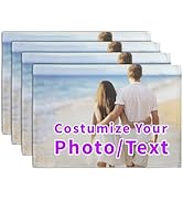 Wnoesat Custom Placemats with Picture Text Set of 4 Personalized Photo Place Mats for Dining Tabl...