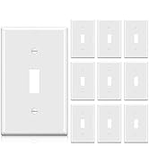 BESTTEN 10 Pack 1-Gang Toggle Wall Plate, Unbreakable Polycarbonate Toggle Light Switch Cover Pla...