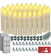 PChero Window Candles Battery Operated with Timer Remote, 20 Pcs Christmas Flameless Candles, Wat...