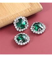 Flat Back Rhinestones Buttons Embellishments with Diamond, Sew On Crystals Glass Rhinestone for C...