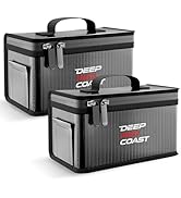 Deepredcoast LiPo Battery Safety Bag, Fire-Resistant Storage Pouch for Charging &amp; Storage, Side C...
