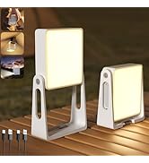2 Pack Camping Lanterns Camping Accessories 4000mAh Rechargeable Battery Powered 2-in-1 LED Lante...