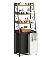 Herture Laundry Basket, 2 Section Laundry Hamper with 4 Tiers Shelf, Pull-Out and Removable Laund...