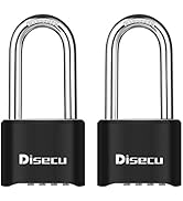 Disecu Heavy Duty 4 Digit Combination Lock 2.5 Inch Long Shackle Outdoor Waterproof Padlock for S...