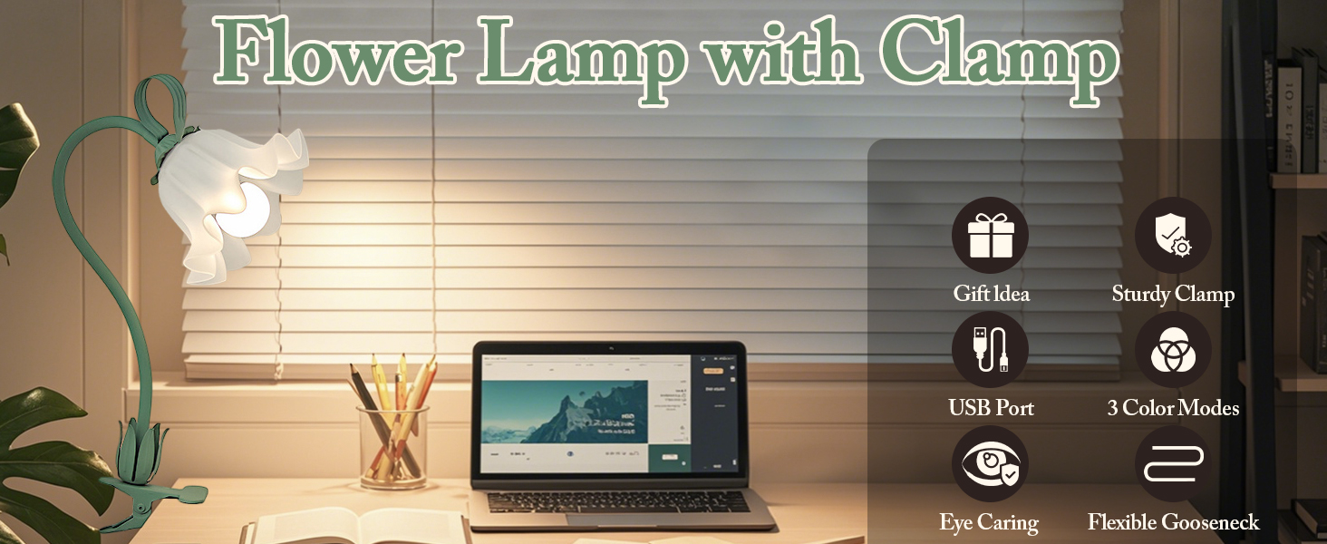 The floral design of the flower clip lamp will add a touch of nature and elegance to any room