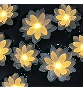 LACGO 12 PCS Waterproof Floating Lotus Light - Floating Flower Light Battery Operated Water Activ...