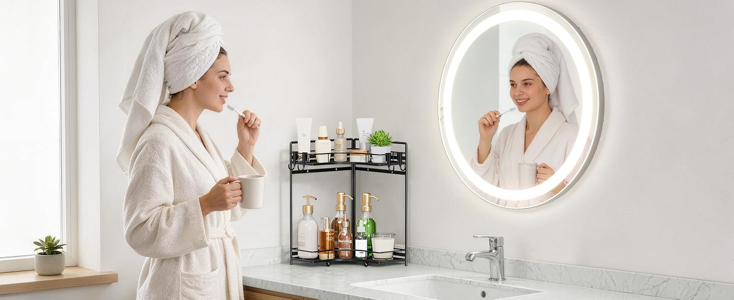 corner bathroom counter organizer