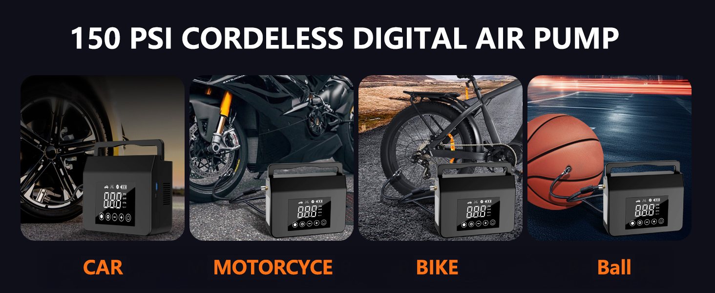 150 PSI CORDELESS DIGITAL AIR PUMP