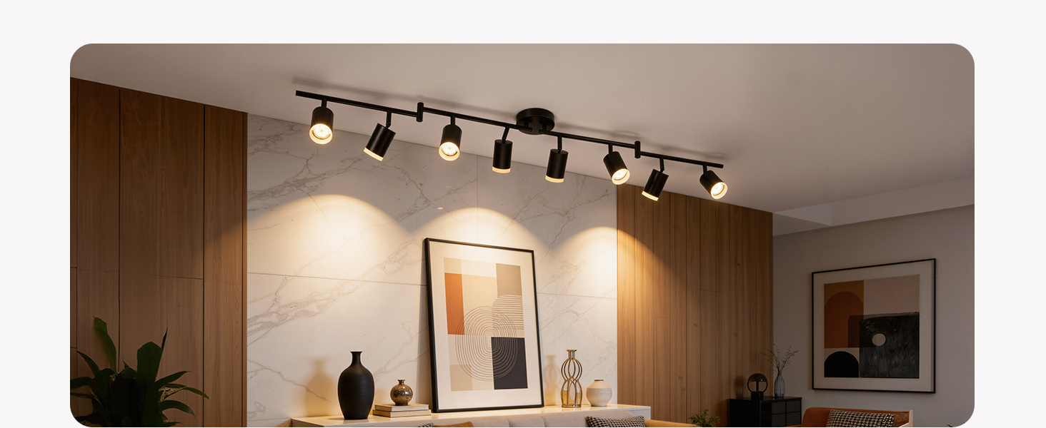 8 light black track lighting fixture ceiling