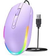 seenda Wired Mouse - USB Computer Mice Wired with RGB Backlit Optical LED Mouse with Attached USB...