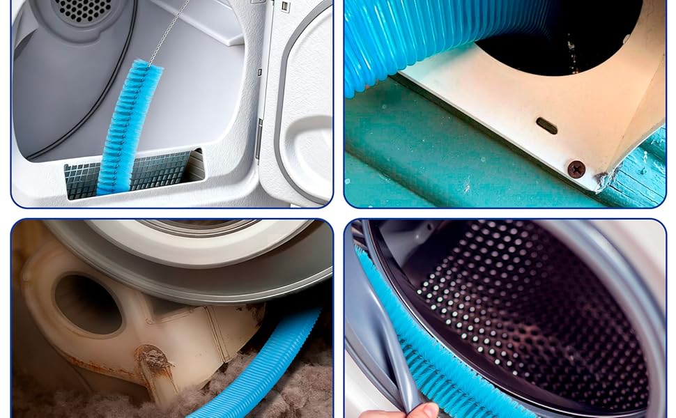Dryer Vent Cleaner Kit,4 Pieces Dryer Lint Cleaner Vacuum Attachment &amp;amp; Brush Tool
