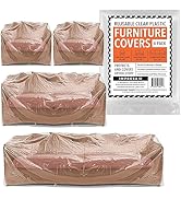 Impresa Variety 4 Pack 2 Mil Plastic Furniture Protector for Moving, Storage, Couch, Sofa, Lovese...