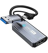 Papeaso Video Capture Card, 4K HDMI to USB/USB C 3.0 Capture Card, 1080P 60FPS Video Capture Devi...