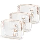 MODENGKONGJIAN TSA Approved Toiletry Bag, 3 Pcs Clear Toiletries Bags Quart Size Travel Makeup Co...
