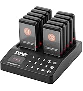 VEVOR Restaurant Pager System,Touch Screen Keyboad Wireless Long Range Lineup Waiting Queue Signa...