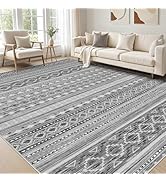 Large Living Room Area Rug 10x12: Soft Machine Washable Boho Moroccan Farmhouse Rugs for Bedroom ...