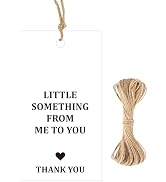 G2PLUS 50PCS Thank You Tags with String, 2x3.5 White Paper Little Something from Me to You Thank ...