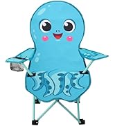 KABOER Kids Outdoor Folding Lawn and Camping Chair with Cup Holder and Carrying Bag, Children's C...