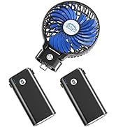 HandFan 10400mAh Handheld Fan With Double Portable Charger, Rechargeable Personal Hand Fan, Folda...