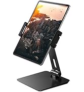 Maxonar iPad Stand Holder, Heavy-Duty Aluminum Alloy Tablet Stand, 360° Swivel Foldable iPad Pro ...
