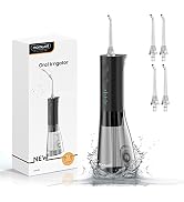 Water Flossers for Teeth, 300ML Cordless Water Flosser, Mornwell 3s Pressure Crescendo Oral Irrig...