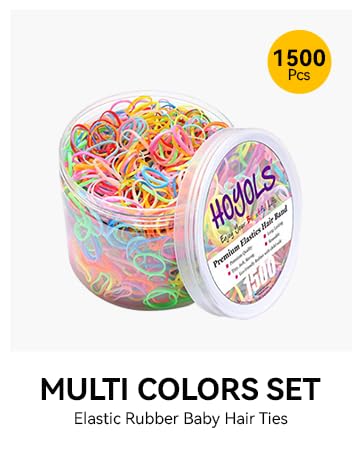 HOYOLS Elastic Hair Rubber Bands, 1500pcs Mini Small Ponytail Elastics Holders for Blond Kids Girls