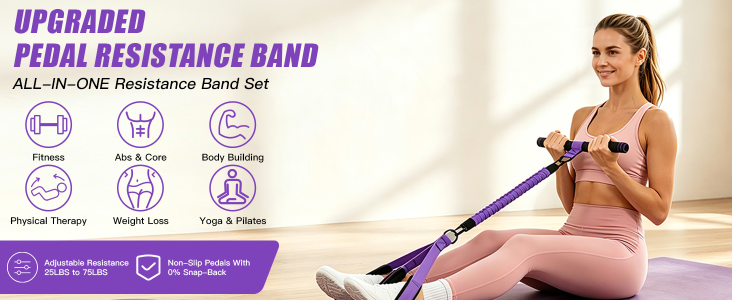 pedal resistance band with handle