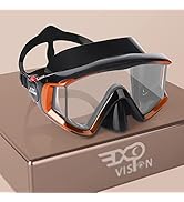 Adult Pano 3 Window Scuba Diving Mask, Tempered Glass Snorkel Dive Mask Anti-Fog Swim Mask Goggle...