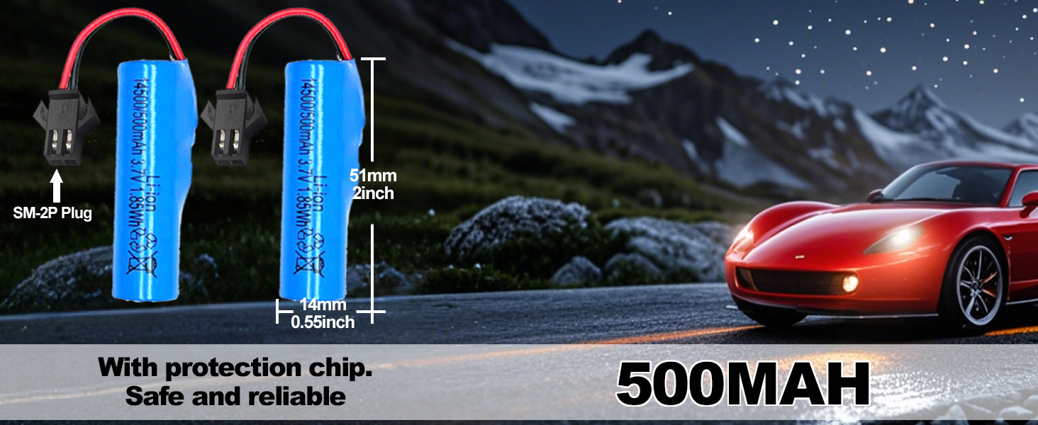 3.7V rechargerable battery 14500 battery RC car battery RC car charger 500ma