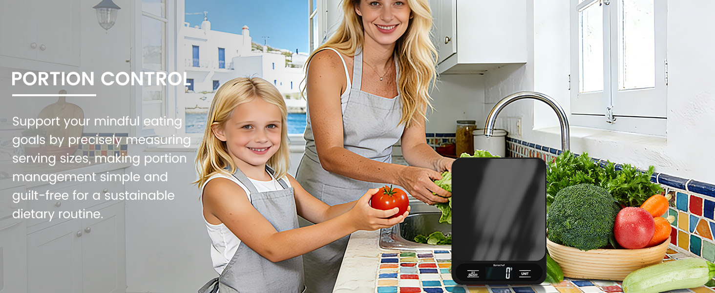 PORTION CONTROL Support your mindful eating goals by precisely measuring serving sizes