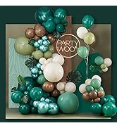 PartyWoo 140 pcs Emerald Green Balloon Arch Kit, Green Balloon Garland Kit with Metallic Green Da...