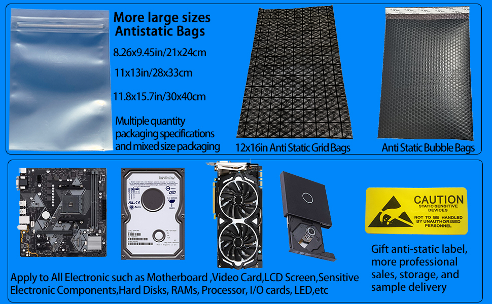 more size large antistatic bags
