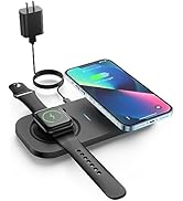 Dual Wireless Charging Pad for iPhone and iWatch, JoyGeek 2 in1 Wireless Charger for iPhone 15/14...