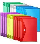 Plastic Envelopes, LEOBRO 20 Pack Plastic File Folders for Documents, Clear Plastic Folders Plast...