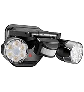 OREiN Motion Sensor Outdoor Security Light, Adjustable Dual-Head LED Flood Light, 3 Modes(Motion/...