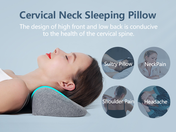 The pillow design with high front and low back is beneficial to the health of the cervical spine.