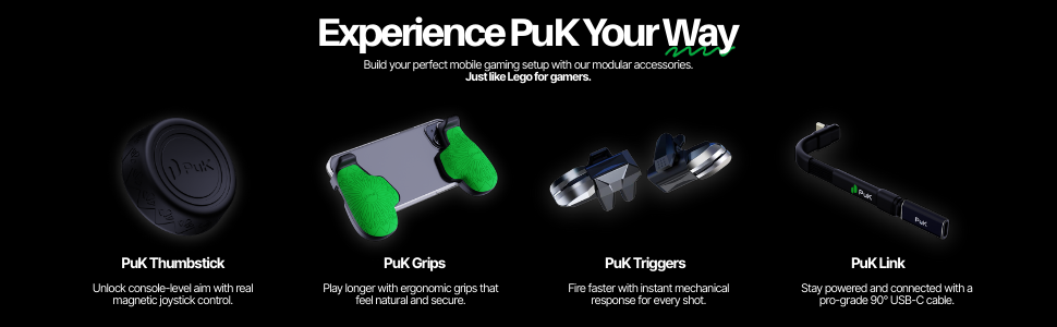 mobile phone ios android game gaming thumbstick grip trigger puk cod pubg cable link controller