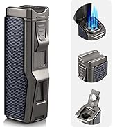 Kantion Cigar Lighter, 4 Jet Flame Torch Lighter Refillable Butane Lighter Windproof Lighter with...